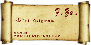 Füri Zsigmond névjegykártya