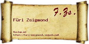 Füri Zsigmond névjegykártya